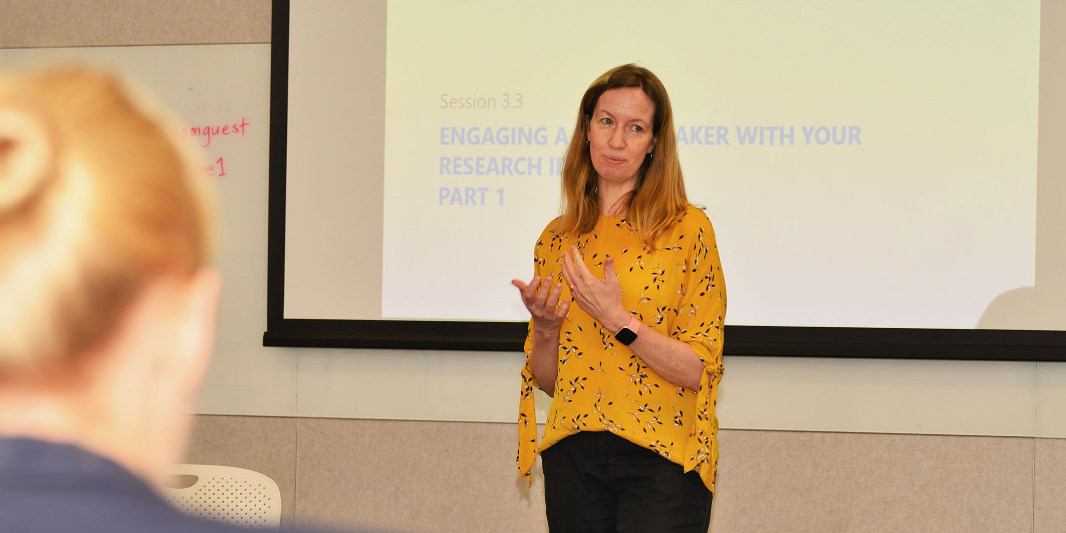 Carmen Huckelscheider leading a training session