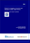 Models for engaging consumers and clinicians in policy