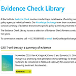 New Evidence Checks released on Sax Institute website