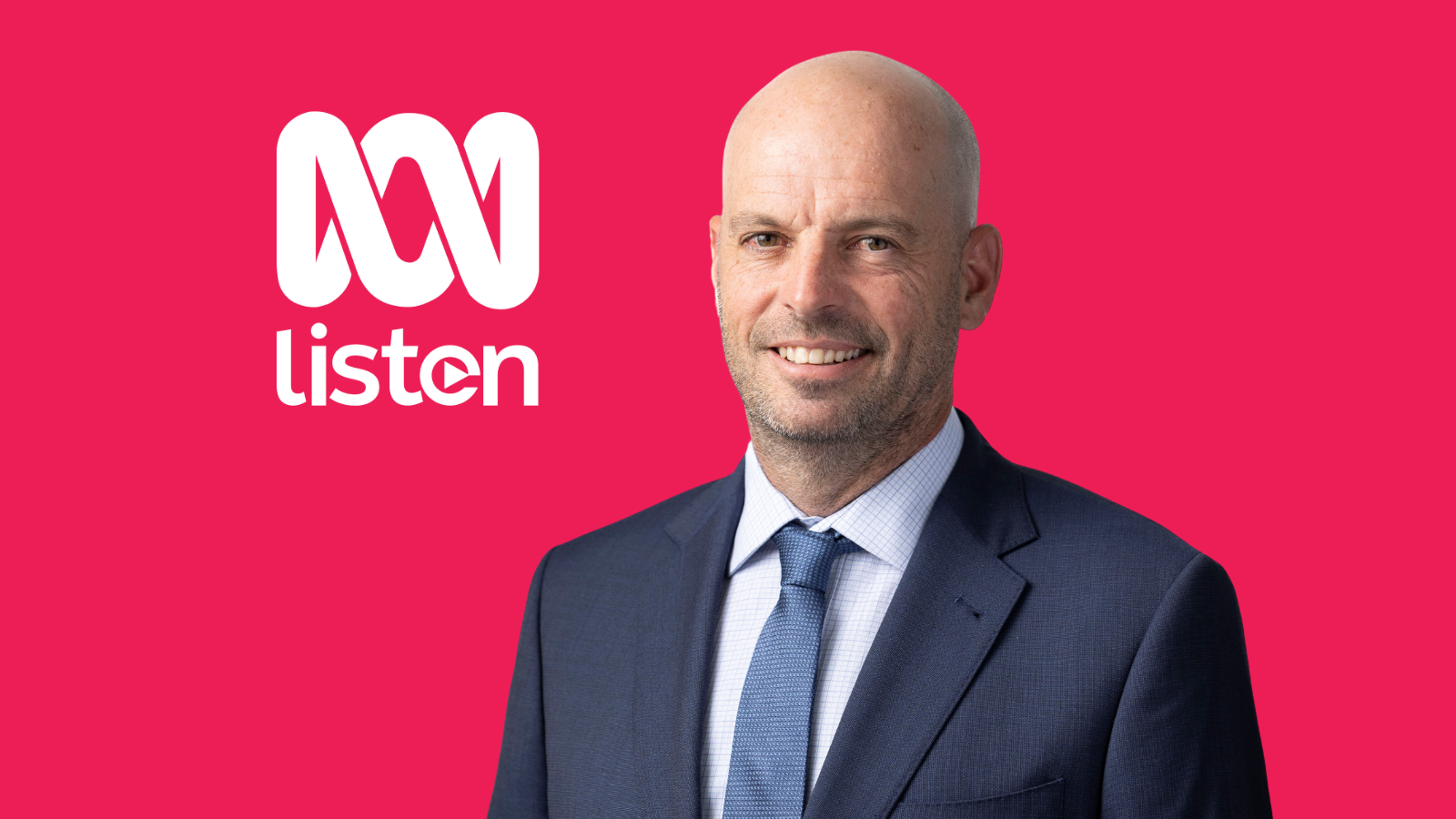 Dr Martin McNamara and the ABC Radio Listen logo
